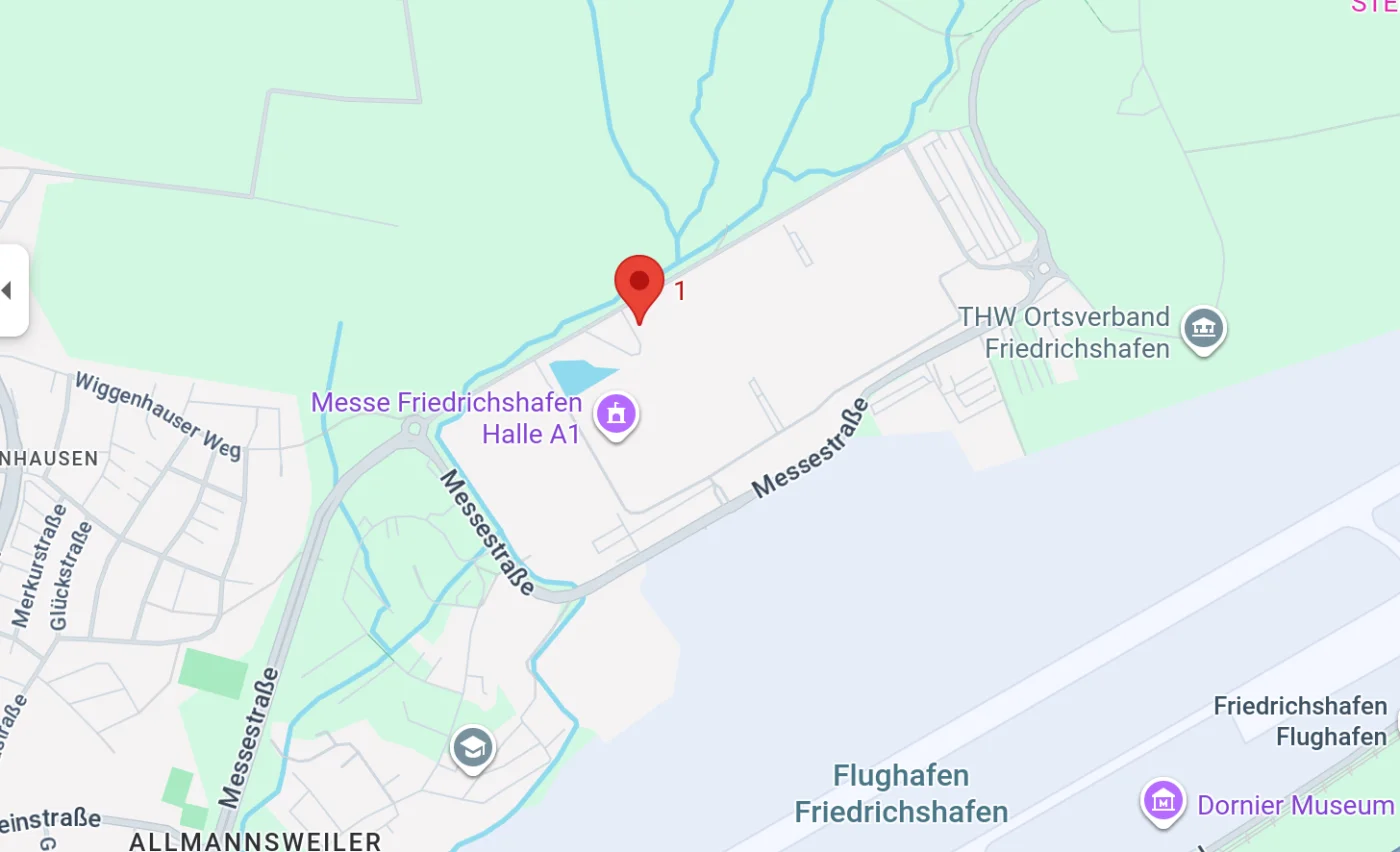 Standort Neue Messe 1, 88046 Friedrichshafen auf der Karte